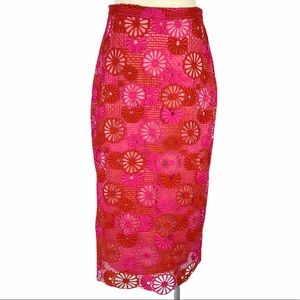 Eva Franco Rita Eyelet Pencil Skirt